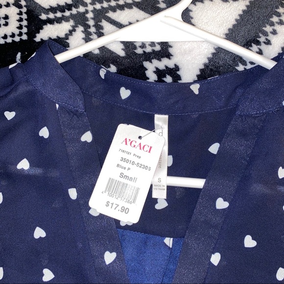 Navy Blue Blouse - Picture 3 of 3